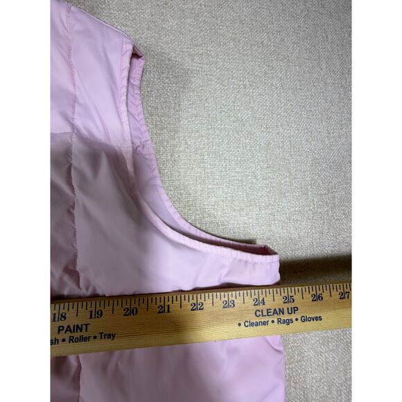 Lands End Women 2X Pink Goose Down Zip Front Puffer Vest Lightweight Winter Warm - Picture 6 of 8